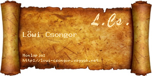 Löwi Csongor névjegykártya
